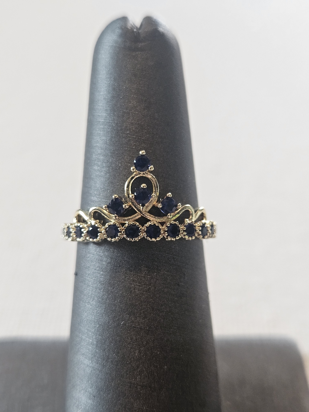 Gold-Tone Navy Blue Crystal Tiara Ring - Women's Jewelry